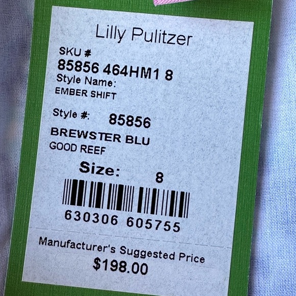 NEW Lilly Pulitzer Ember Shift Dress in Brewster Blue Good Reef size 8 - Picture 10 of 15